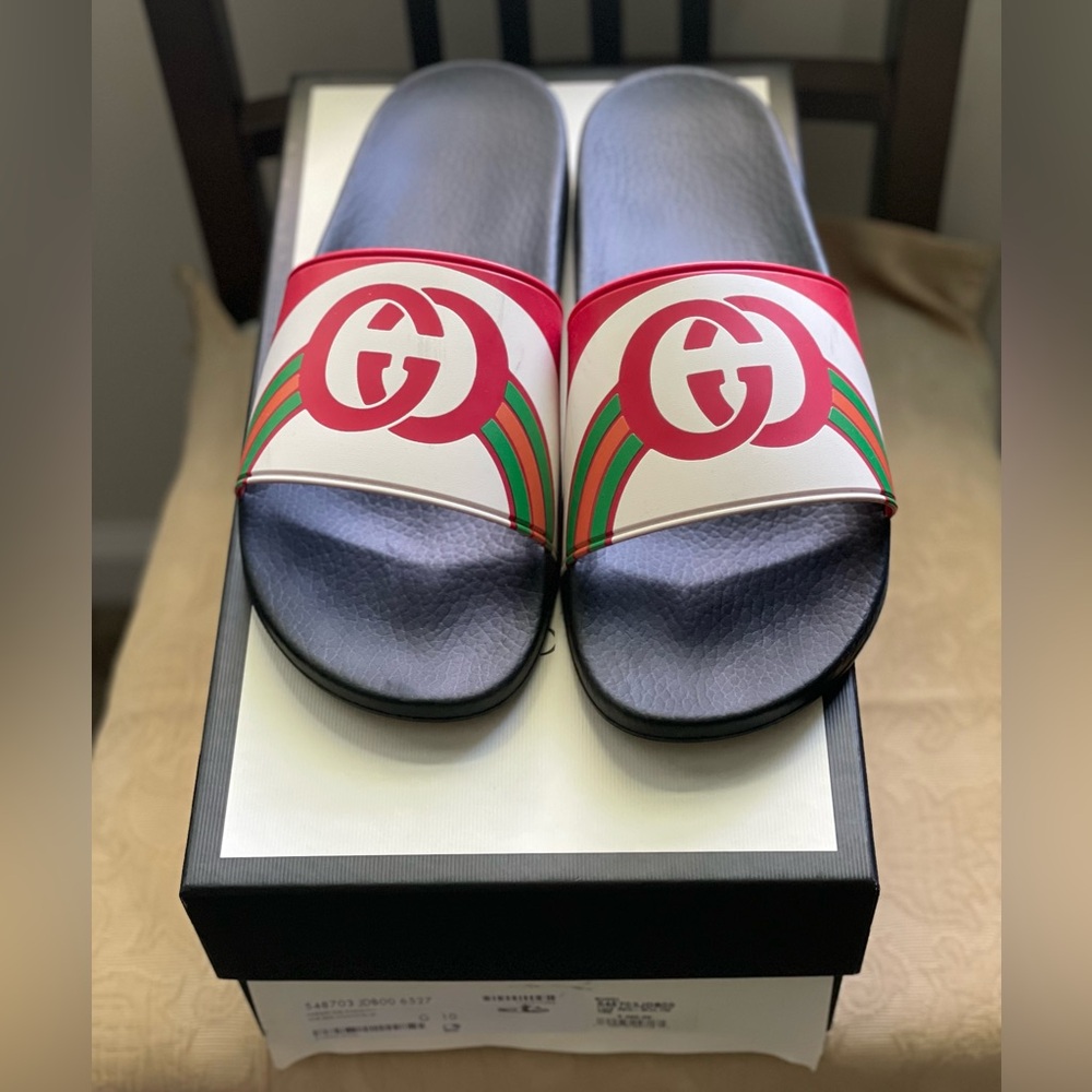 Authentic Gucci Slide Sandals - Multicolor
